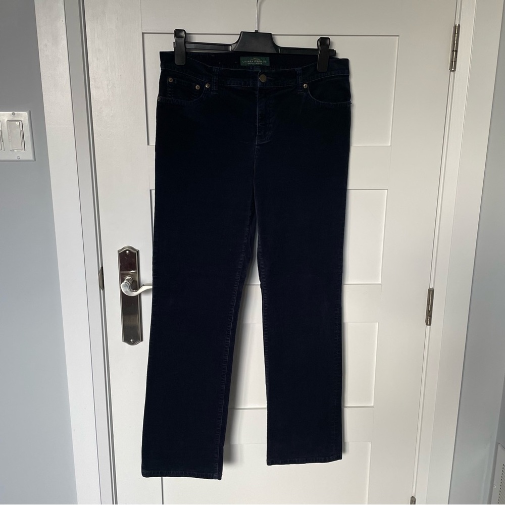 Women's Navy Blue Corduroy Jeans by Ralph Lauren